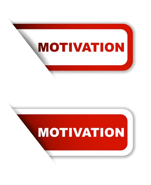 Motivazione vettore rosso, motivazione adesivo, motivazione banner — Vettoriale Stock