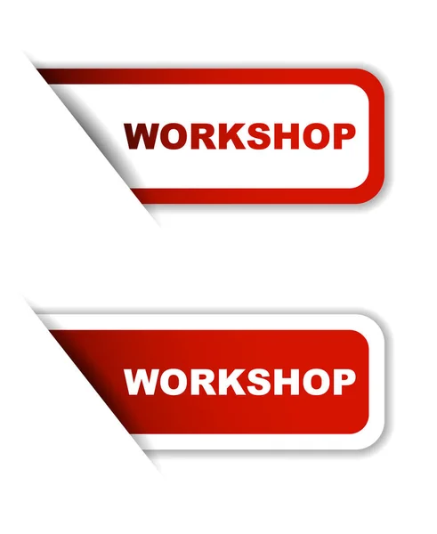 Rode vector workshop, sticker workshop, banner workshop — Stockvector