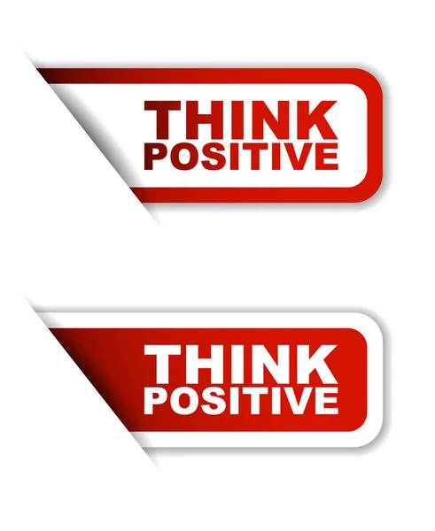 Vetor vermelho pensar positivo, adesivo pensar positivo, banner pensar positivo — Vetor de Stock