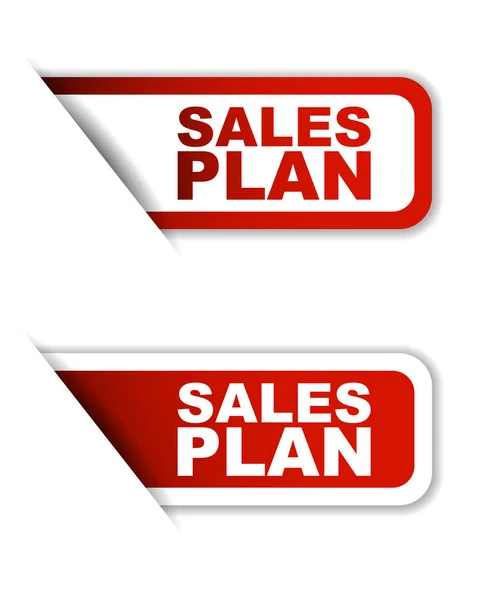 Plano de vendas do vetor vermelho, plano de vendas da etiqueta, plano de vendas da bandeira — Vetor de Stock