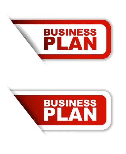 Roter Vektor Businessplan, Aufkleber Businessplan, Banner Businessplan — Stockvektor