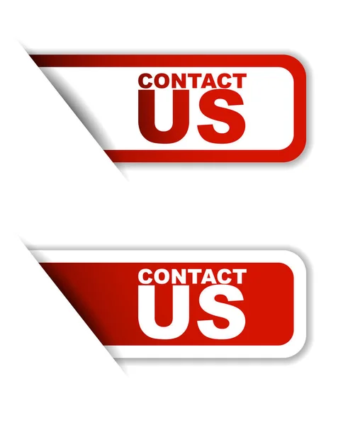 Red vector contact us, sticker contact us, banner contact us — Stock Vector