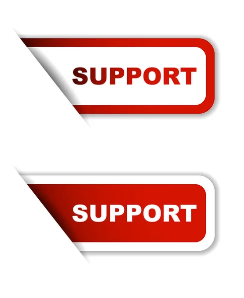 Supporto vettoriale rosso, supporto adesivo, supporto banner — Vettoriale Stock