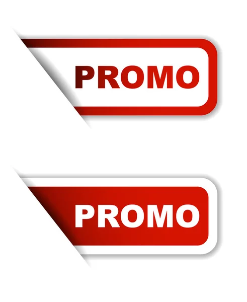 Röd vektor promo, klistermärke promo, banner promo — Stock vektor