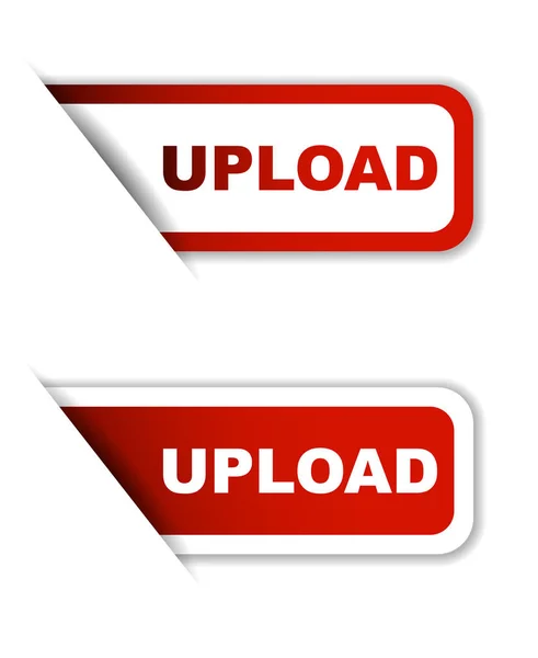 Roter Vektor Upload, Aufkleber Upload, Banner Upload — Stockvektor