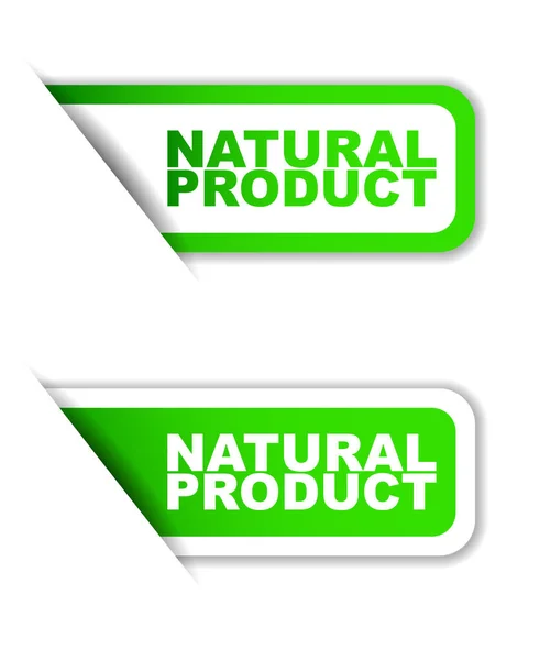 Produk alami vektor hijau, produk alami stiker, produk alami banner - Stok Vektor