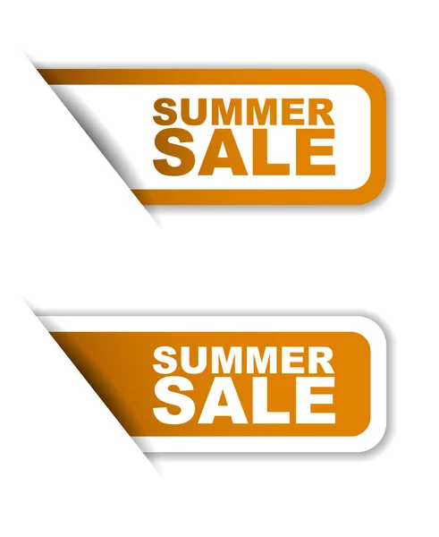 Orange vector summer sale, sticker summer sale, banner summer sale — Stock Vector