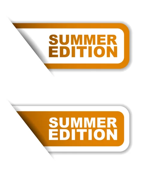 オレンジ色のベクトルの夏版、ステッカー夏版、バナー夏版 — ストックベクタ