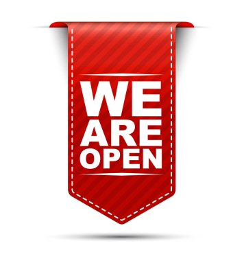Biz açık, kırmızı vektör biz açık, açık olduğumuzu afiş