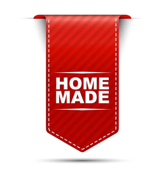 Home Made, ev yapımı, kırmızı vektör yapılan afiş ev — Stok Vektör