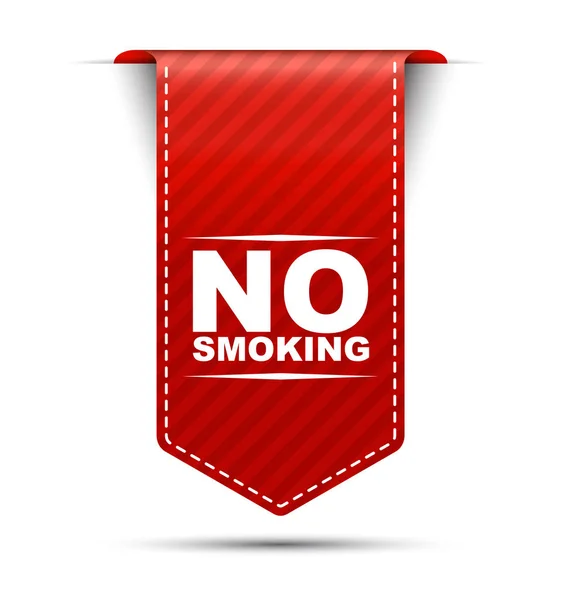 No fumar, vector rojo no fumar, bandera no fumar — Archivo Imágenes Vectoriales
