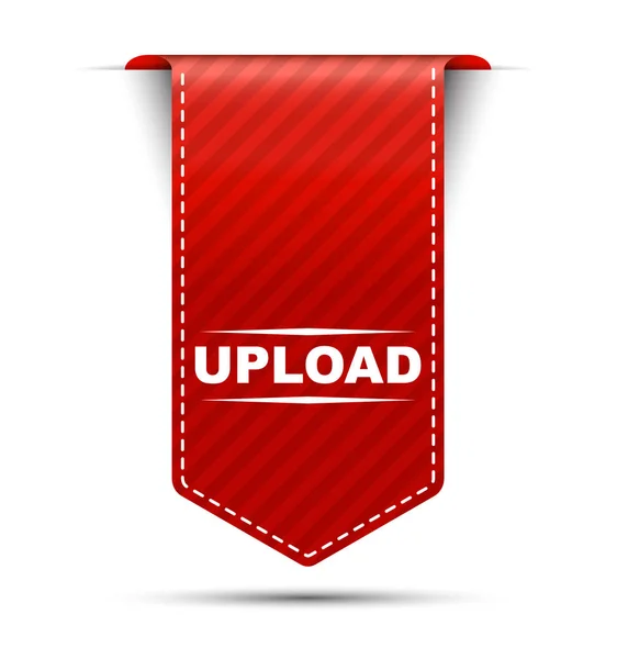 Upload, roter Vektor Upload, Banner Upload — Stockvektor