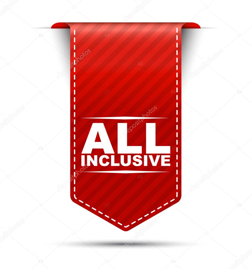all inclusive, red vector all inclusive, banner all inclusive