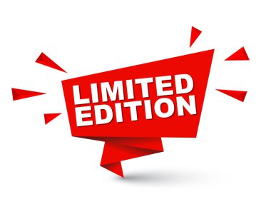 Kırmızı kolay vektör illüstrasyon izole kağıt kabarcık afiş sınırlı sayıda. Bu öğe için web tasarım iyi adapte.