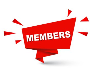 Kırmızı kolay vektör çizim kağıt kabarcık afiş üyeler izole. Bu öğe için web tasarım iyi adapte.