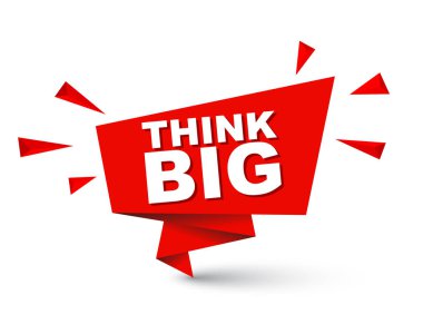 Kırmızı kolay vektör illüstrasyon izole kağıt kabarcık afiş büyük düşünüyorum. Bu öğe için web tasarım iyi adapte.