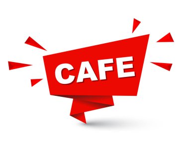 Kırmızı kolay vektör illüstrasyon izole kağıt kabarcık afiş kafe. Bu öğe için web tasarım iyi adapte.