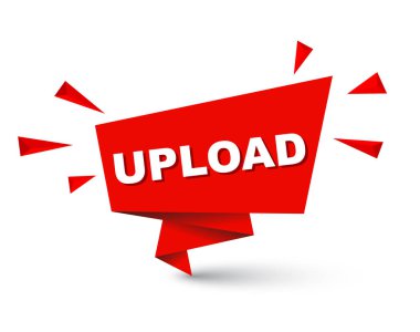 Kırmızı kolay vektör illüstrasyon izole kağıt kabarcık afiş yükleme. Bu öğe için web tasarım iyi adapte.