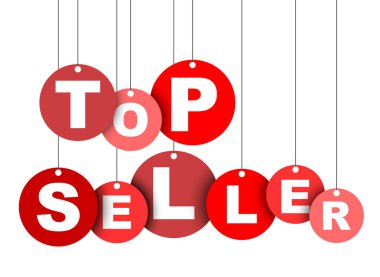 Kırmızı kolay vektör illüstrasyon izole daire etiketi afiş üst satıcı. Bu öğe için web tasarım iyi adapte.