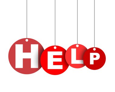 Kırmızı kolay vektör illüstrasyon Çember etiketi afiş yardım izole. Bu öğe için web tasarım iyi adapte.