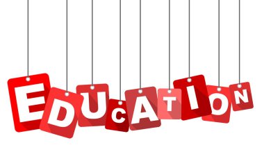Kırmızı vektör düz tasarım arka plan eğitim. Web tasarımı için de uyarlanmıştır.
