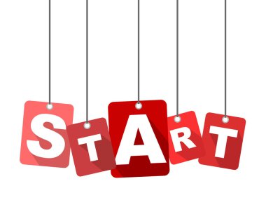 Kırmızı vektör düz tasarım arka plan Başlat. Web tasarımı için de uyarlanmıştır.