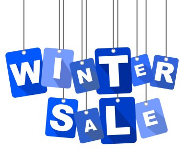 Mavi vektör düz tasarım arka plan kış indirimi. Web tasarımı için de uyarlanmıştır.