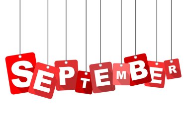 Kırmızı vektör düz tasarım arka plan Eylül. Web tasarımı için de uyarlanmıştır.