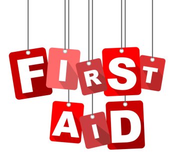 Kırmızı vektör düz tasarım arka plan ilk yardım. Web tasarımı için de uyarlanmıştır.