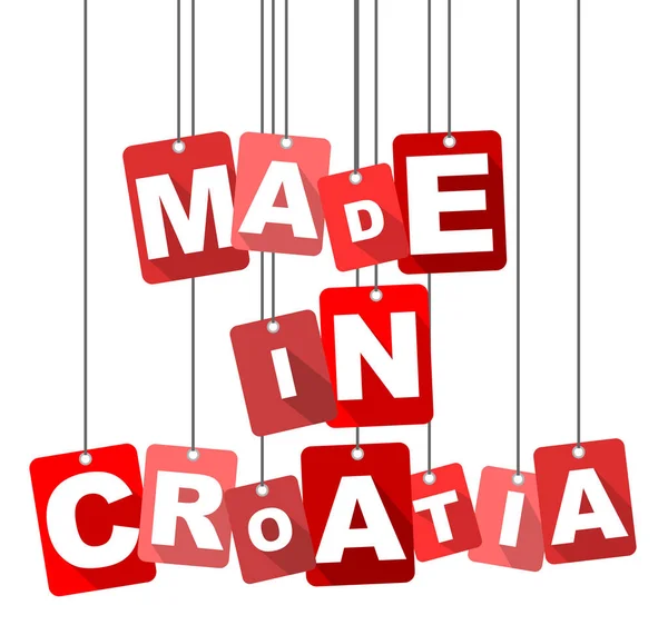 Vecteur rouge fond plat de conception fabriqué en croatie. Il est bien adapté pour la conception web . — Image vectorielle