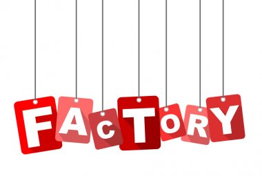 Kırmızı vektör düz tasarım arka plan fabrika. Web tasarımı için de uyarlanmıştır.