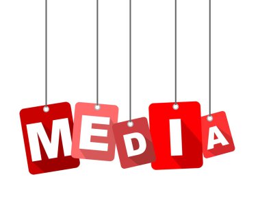 Kırmızı vektör düz tasarım arka plan medya. Web tasarımı için de uyarlanmıştır.