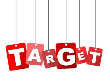 Kırmızı vektör düz tasarım arka plan hedef. Web tasarımı için de uyarlanmıştır.