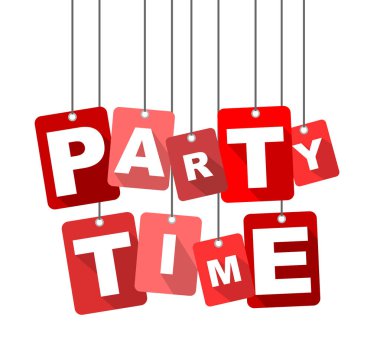 Kırmızı vektör düz tasarım arka plan parti zamanı. Web tasarımı için de uyarlanmıştır.