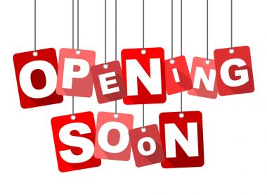 Kırmızı vektör düz tasarım arka plan yakında açılıyor. Web tasarımı için de uyarlanmıştır.