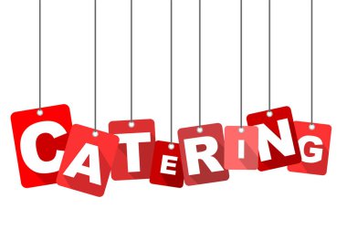 Kırmızı vektör arka plan düz tasarım yemek servisi. Web tasarımı için de uyarlanmıştır.