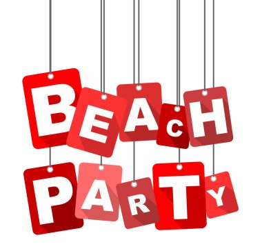 Kırmızı vektör düz tasarım arka plan plaj partisi. Web tasarımı için de uyarlanmıştır.