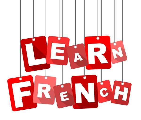 Fondo de diseño plano vector rojo aprender francés. Está bien adaptado para el diseño web . — Archivo Imágenes Vectoriales