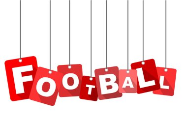 Kırmızı vektör düz tasarım arka plan futbol. Web tasarımı için de uyarlanmıştır.