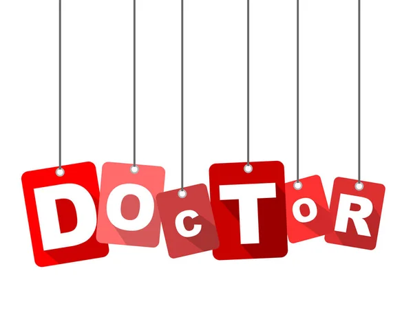 Red vector flat design background doctor. It is well adapted for web design. — Stock Vector