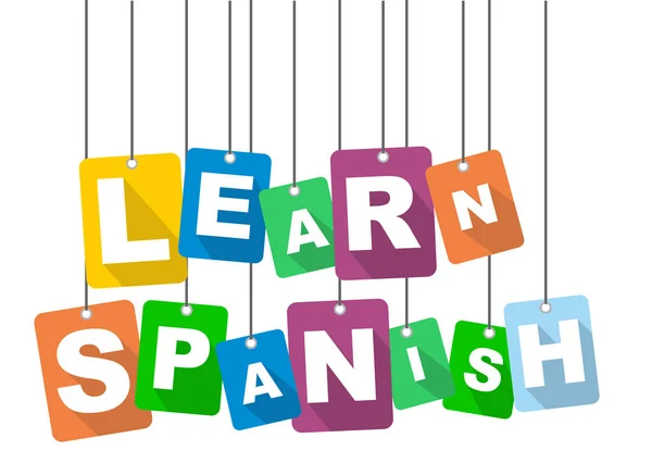 Vettoriale illustrazione sfondo imparare lo spagnolo — Vettoriale Stock