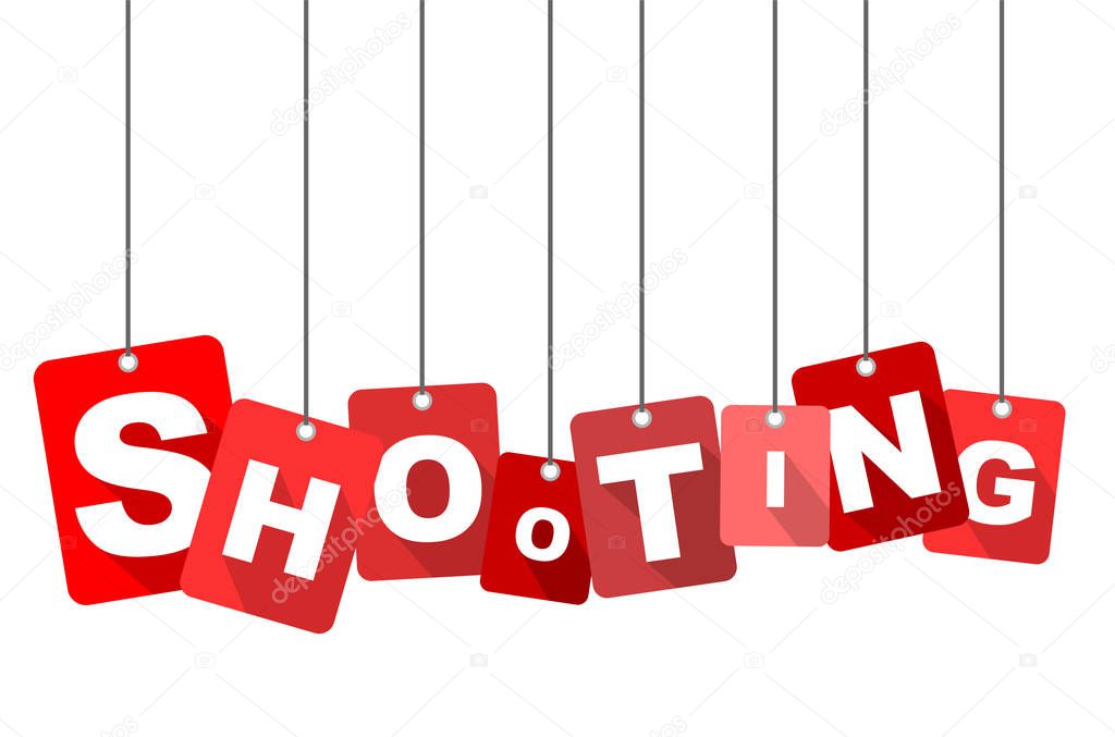 Red vector flat design background shooting. It is well adapted for web design.