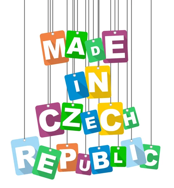 Illustration vectorielle fond fabriqué en République tchèque — Image vectorielle