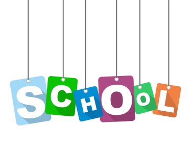 Renkli vektör düz tasarım arka plan Okulu. Web tasarımı için de uyarlanmıştır.