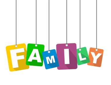 Renkli vektör düz tasarım arka plan aile. Web tasarımı için de uyarlanmıştır.