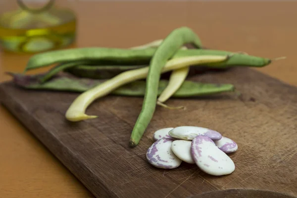Preparación de judías verdes para cocinar — Foto de Stock