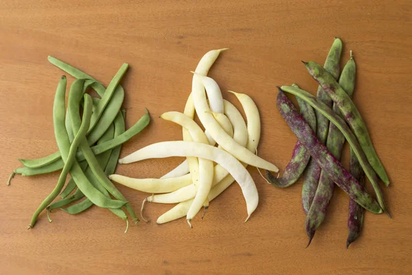 Bean pods of different colors