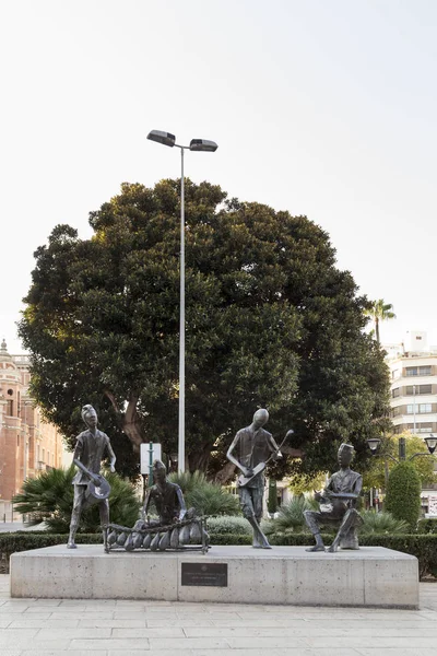 Monument to the traveling musicians in the city of Castellon de — Stock Photo, Image