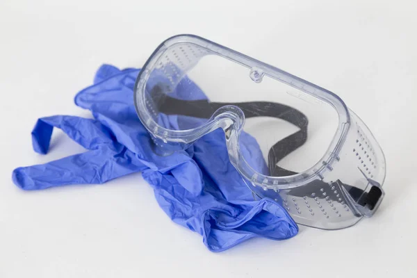 Occhiali e guanti protettivi, sicurezza sul lavoro — Foto Stock