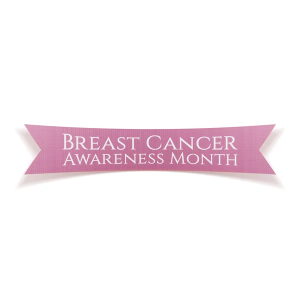 Ruban de satin rose Mois de la sensibilisation au cancer du sein — Image vectorielle
